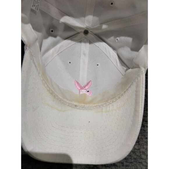 Playboy Bunny White Baseball Cap With Pink Stitching Hugh Hefner Magazine - Picture 4 of 5